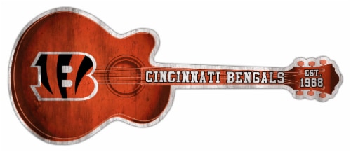 Cincinnati NFL Guitar Cut Out Decor Perspective: front
