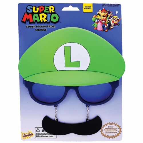 Sunstache Luigi Mario Bros Sunstache Costume Costume Perspective: front