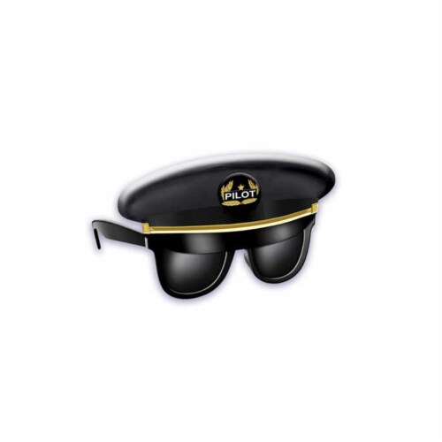 Sunstaches New Pilot Cap Mask Costume Perspective: front