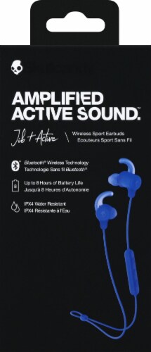 Skullcandy Jib + Active Amlified Active Sound Wireless Sport Earbuds - Blue Perspective: front