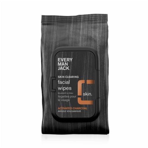 Every Man Jack® Activated Charcoal Skin Clearing Facial Wipes Perspective: front