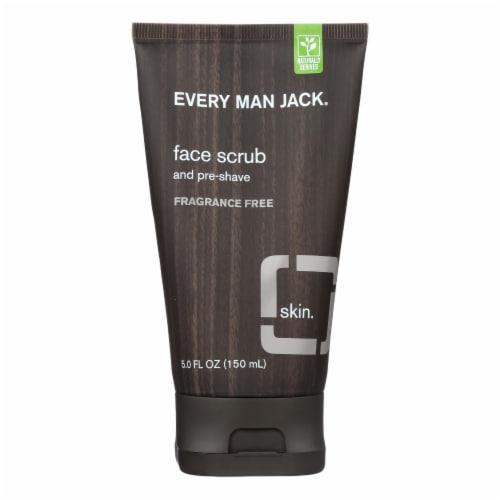 Every Man Jack Fragrance Free Face Scrub and Pre-Shave Perspective: front