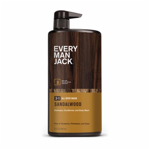 Every Man Jack® Sandalwood Hydrating Mens 3-in-1 All Over Wash for All Skin and Hair Types