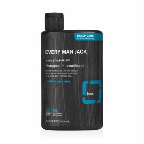 Every Man Jack® Natural Menthol Scalp Relief 2-in-1 Shampoo Perspective: front