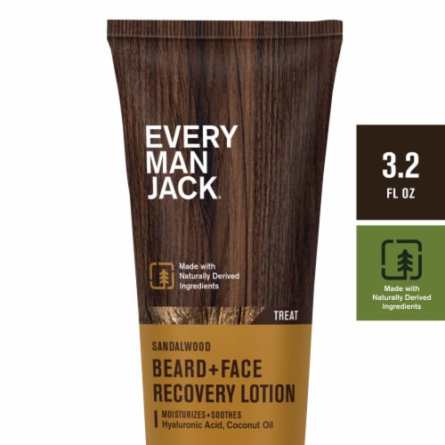 Every Man Jack Mens Beard Lotion, Sandalwood Perspective: front