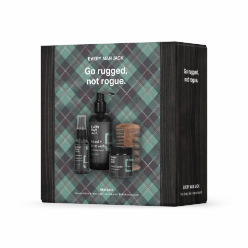 Every Man Jack Sea Salt Beard Box Kit Perspective: front