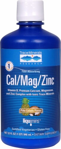 Trace Minerals Research  Liquid Cal-Mag-Zinc   Pina Colada Perspective: front