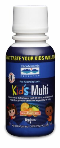 Trace Minerals Research  Kid's Multi Fast-Absorbing Liquid Formula Dietary Supplement   Citrus Punch Perspective: front