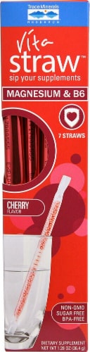 Trace Minerals Research VitaStraw™ Cherry Magnesium & B6 Straws Perspective: front