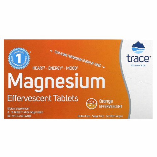 Trace Minerals Research Orange Magnesium Effervescent Tablets Tubes Perspective: front