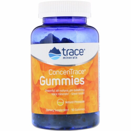 Trace Minerals Research Natural Pineapple ConcenTrace Gummies Perspective: front