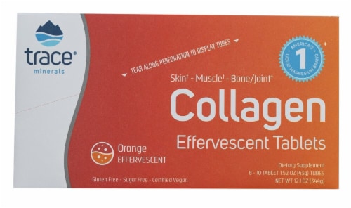 Trace Minerals Research Orange Collagen Effervescent Tablets Perspective: front