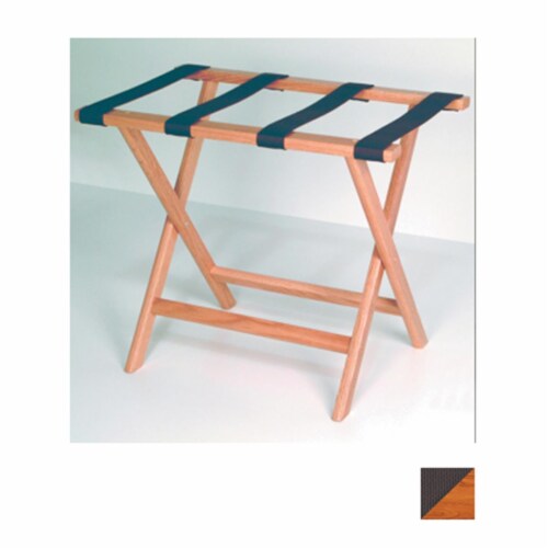 Wooden Mallet WallSaver Luggage Rack,Brown Straps, Light Oak