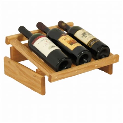 Wooden Mallet 3 Bottle Dakota Wine Display Perspective: front