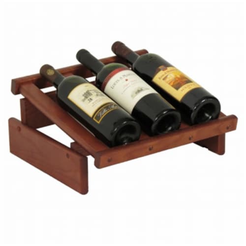 Wooden Mallet 3 Bottle Dakota Wine Display Perspective: front