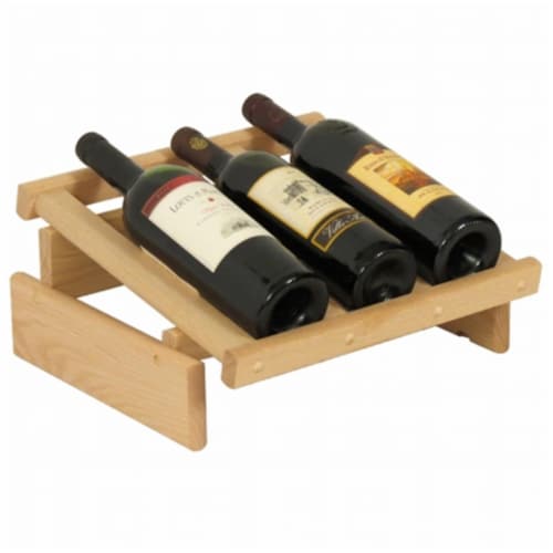 Wooden Mallet 3 Bottle Dakota Wine Display Perspective: front