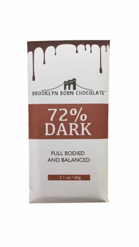Brooklyn Born Chocolate 72% Dark Chocolate Bar Perspective: front