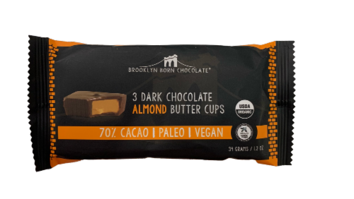 Brooklyn Born Chocolate Dark Chocolate Almond Butter Cups Perspective: front