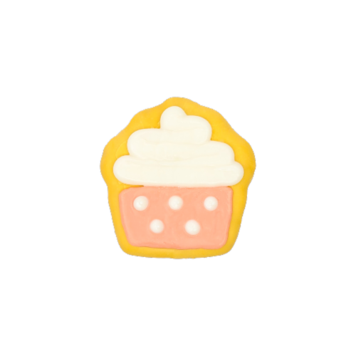 Wufers Cupcake Dog Treat - Yellow Perspective: front