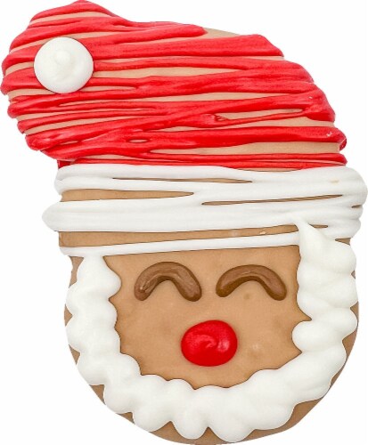 Wufers Holiday Santa Cookie Dog Treat Perspective: front