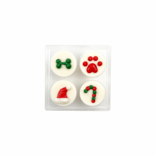Wufers Holiday Santa Hat Cups Dog Treats Perspective: front