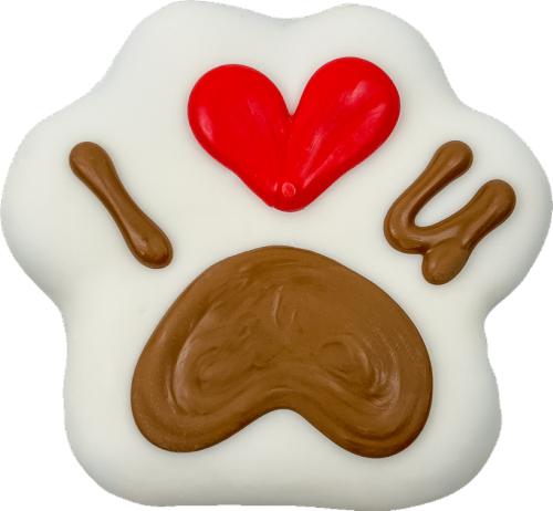 Wufers I Heart U Paw Dog Treat Perspective: front