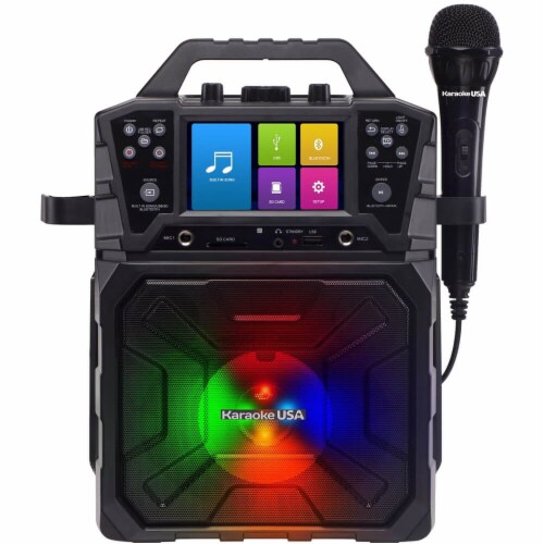 Karaoke USA SD520 MP3 Portable Karaoke System - Black Perspective: front