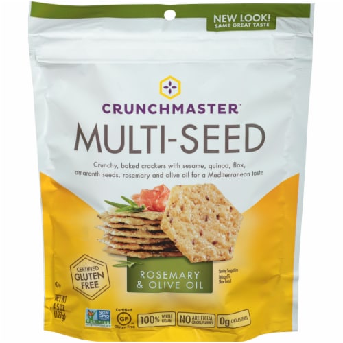 Crunchmaster Rosemary & Olive Oil Multi-Seed Crackers Perspective: front