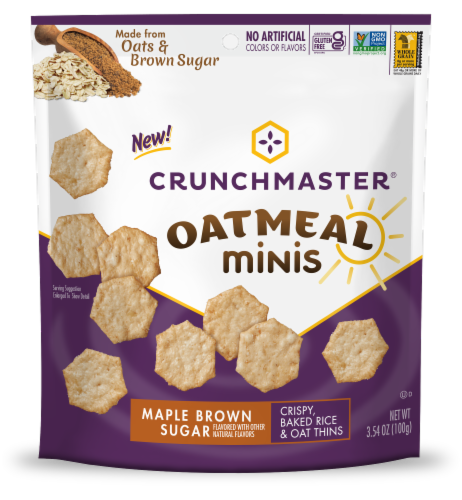 Crunchmaster® Oatmeal Minis Maple & Brown Sugar Crackers Perspective: front