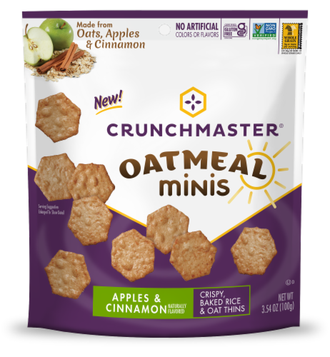Crunchmaster® Oatmeal Minis Apples & Cinnamon Crackers Perspective: front