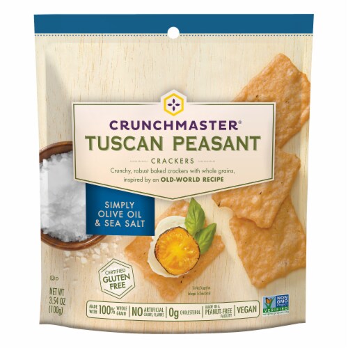 Crunchmaster Olive Oil & Sea Salt Tuscan Peasant Crackers 3.54 oz Perspective: front