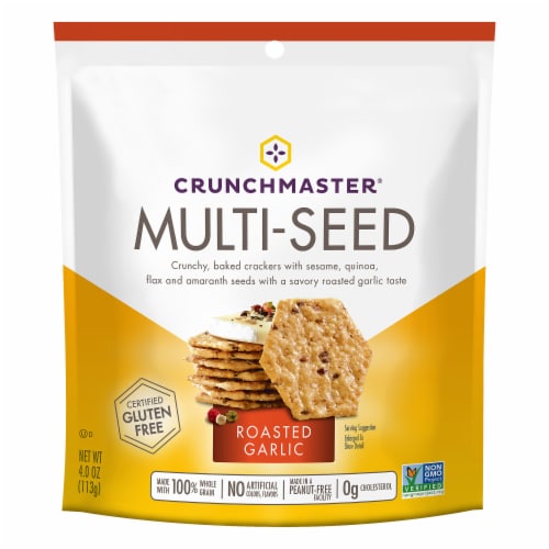 Crunchmaster Multi-Seed Roasted Garlic Crackers Perspective: front