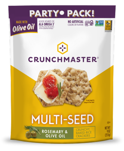 Crunchmaster® Rosemary & Olive Oil Multi-Seed Rice Crackers Party Pack Perspective: front