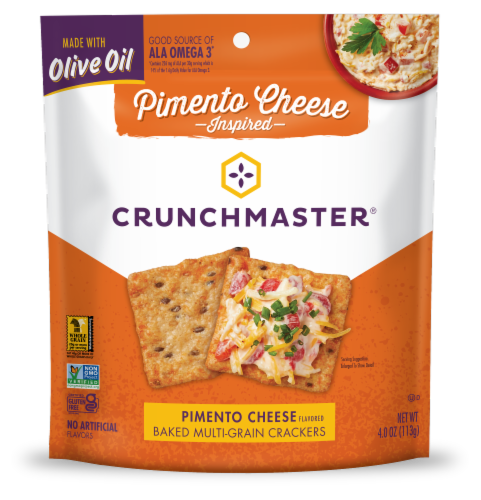 Crunchmaster® Pimento Cheese Flavored Baked Multi-Grain Crackers Perspective: front