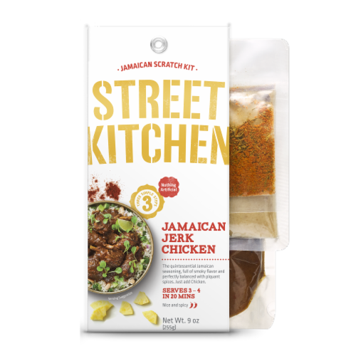 Street Kitchen Jamaican Jerk Scratch Cooking Kit Perspective: front