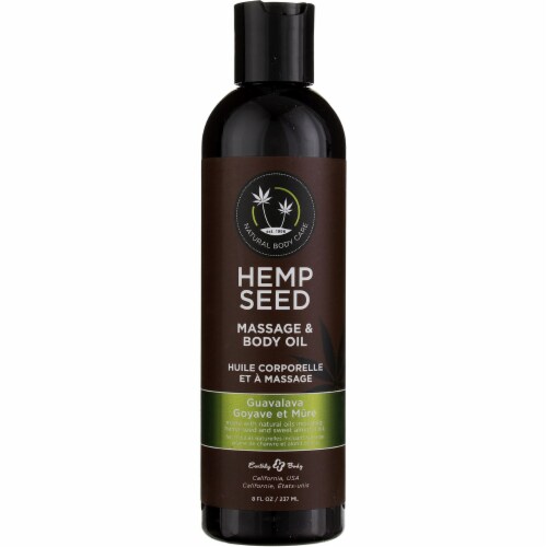 Earthly Body Hemp Seed Massage & Body Oil Guavalava Perspective: front