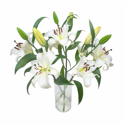 Jumbo White Lillies Perspective: front