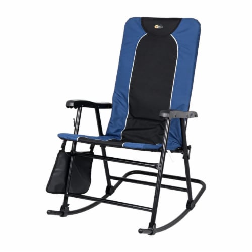 DAKOTA FLDG RKG CHAIR BLU/BLK Perspective: front