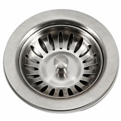 Houzer 190-9180 3.5 in. Bar Sink Basket Strainer- Stainless Steel Perspective: front