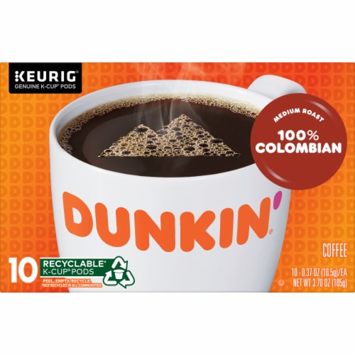 Dunkin’ Colombian Coffee, Medium Roast, Keurig K-Cup Pods Perspective: front