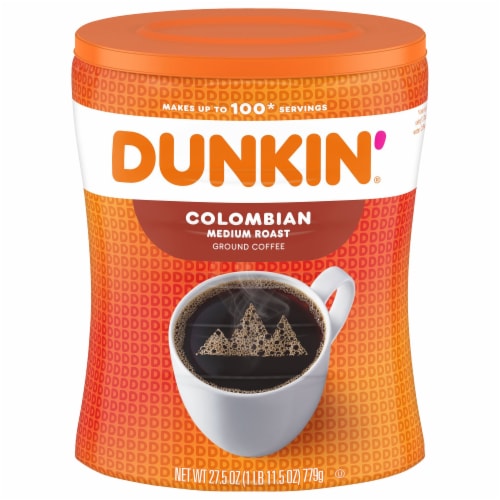 Dunkin’ Colombian Ground Coffee, Medium Roast Perspective: front