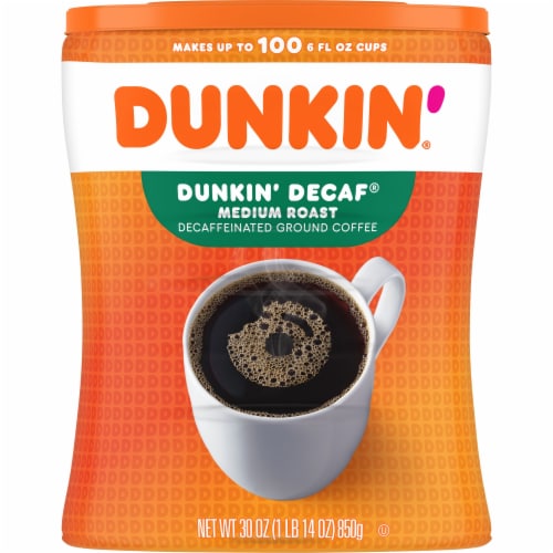 Dunkin'® Medium Roast Dunkin' Decaf® Ground Coffee Perspective: front