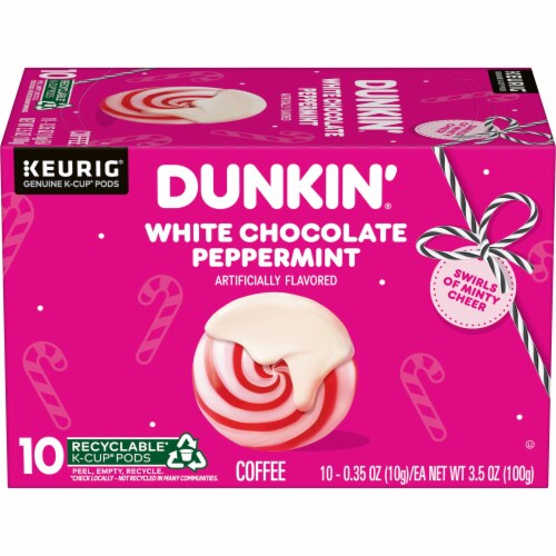 Dunkin'® White Chocolate Peppermint K-Cup® Coffee Pods Perspective: front