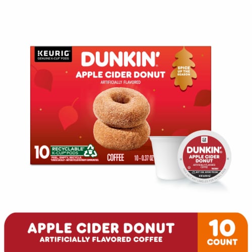 Dunkin’ Apple Cider Donut Artificially Flavored Coffee, Keurig K-Cup Pods Perspective: front