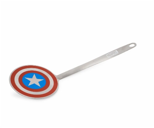 Marvel Captain America Shield Colored Flat Stainless Steel Wide Head Spatula Perspective: front