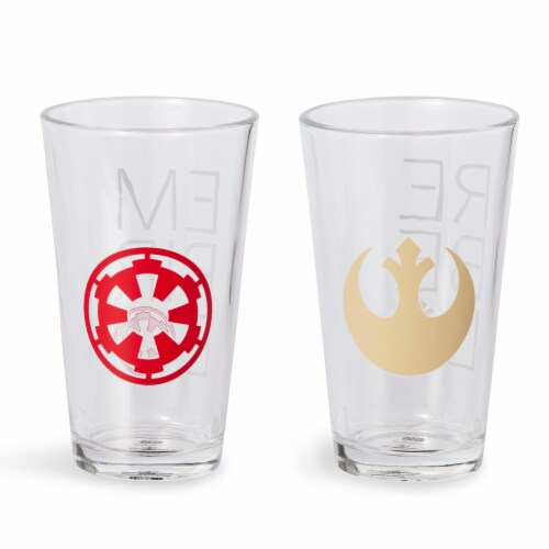 Star Wars Rebel & Empire Logos 16oz Pint Glass Set 2