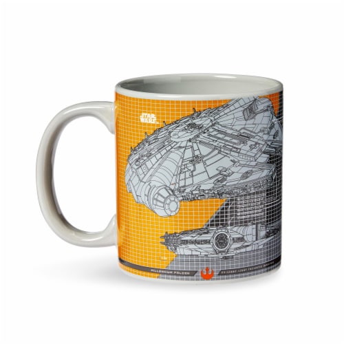 Star Wars Millennium Falcon Grid Schematics - 20oz Ceramic Mug Perspective: front
