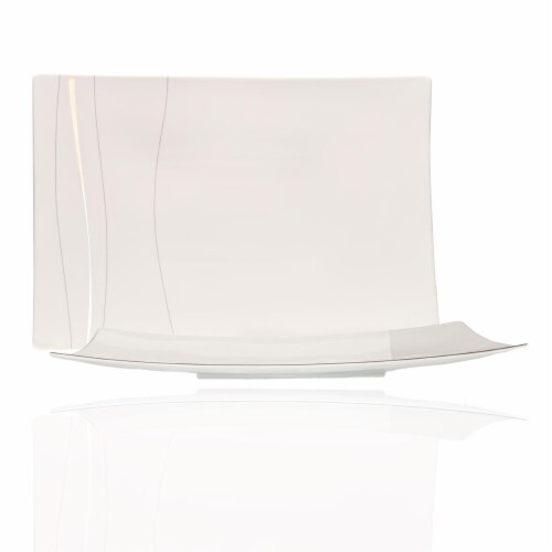 Red Vanilla OP100-327 15.5 x 10.25 in. Odett Platinum Rectangular Platter Perspective: front
