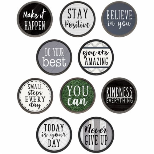 Modern Farmhouse Positive Saying Accents, Pack of 30 Perspective: front