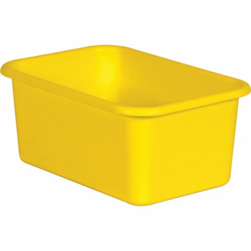 Yellow Small Plastic Storage Bin Perspective: front